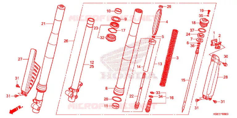 VOOR VORK Honda MOTO 150 CRF 2019  CRF150RBK