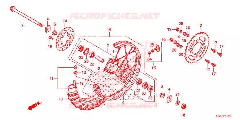 ACHTER WIEL Honda MOTO 150 CRF 2020  CRF150RBL