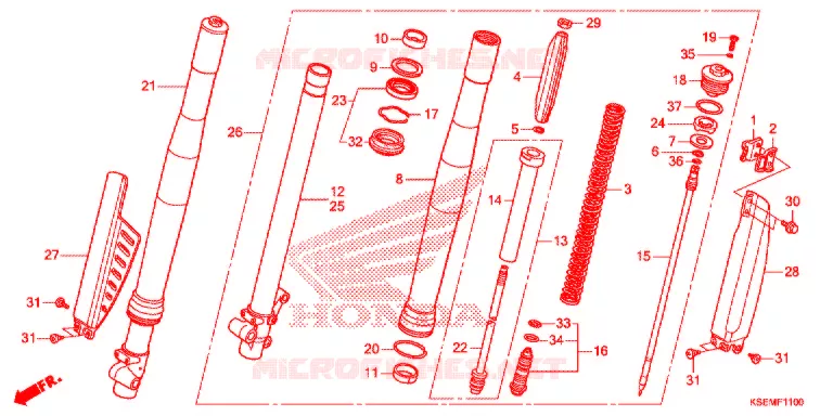 VOOR VORK Honda MOTO 150 CRF 2022  CRF150RN