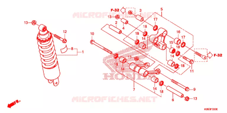 ACHTER KUSSEN Honda MOTO 250 CRF 2021  CRF250FM