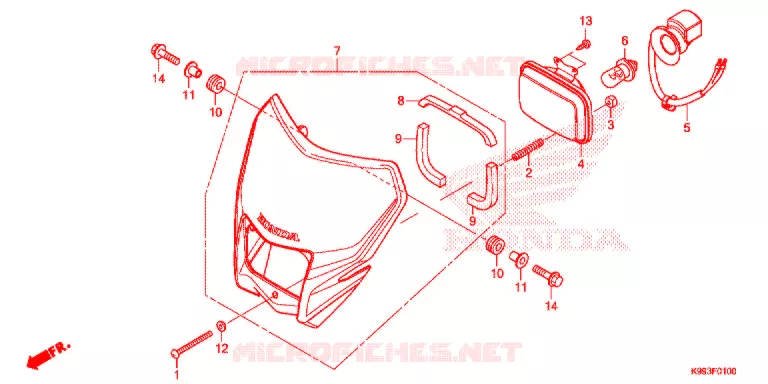 KOPLAMP Honda MOTO 250 CRF 2021  CRF250FM
