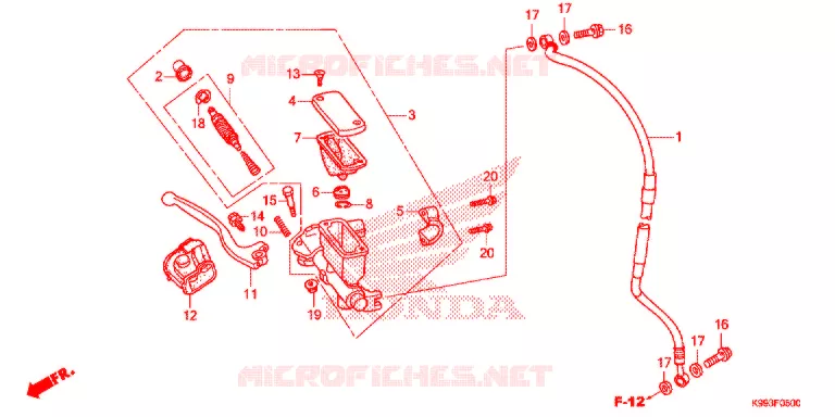 VOOR REM HOOFD CILINDER Honda MOTO 250 CRF 2021  CRF250FM