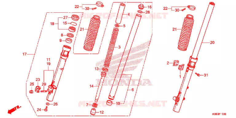 VOOR VORK Honda MOTO 250 CRF 2021  CRF250FM_U