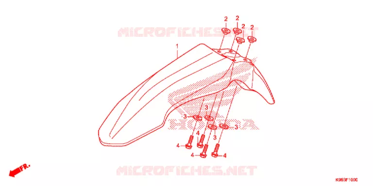 VOOR STROOMLIJNKAP Honda MOTO 250 CRF 2022  CRF250FN_U