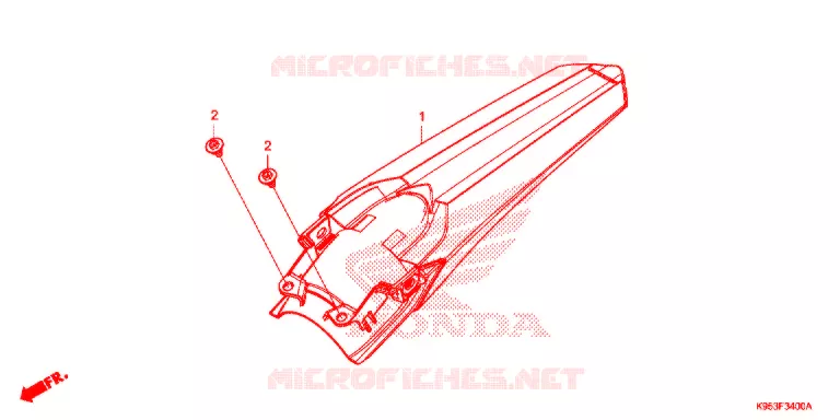 ACHTER STROOMLIJNKAP Honda MOTO 250 CRF 2022  CRF250RM