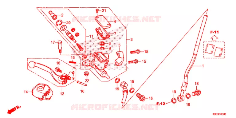 VOOR REM HOOFD CILINDER Honda MOTO 250 CRF 2022  CRF250RM