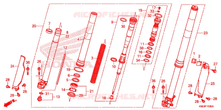 VOOR VORK Honda MOTO 250 CRF 2021  CRF250RM