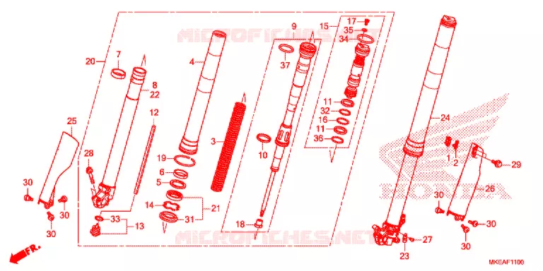 VOOR VORK Honda MOTO 450 CRF 2022  CRF450RLN