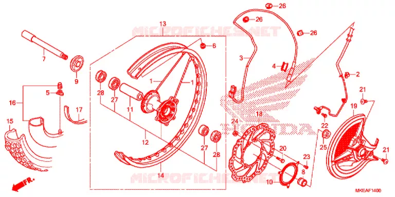 VOOR WIEL Honda MOTO 450 CRF 2022  CRF450RLN