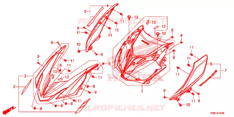 VOOR AFDEKKING (FS150FL/M,FS150FAL/M) Honda SCOOTER 150 WINNER 2019  FS150FAL_V