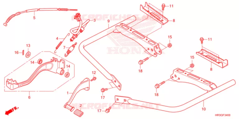 PEDAAL/OPSTAP Honda ATV 420 FOURTRAX 2022  TRX420FM2N