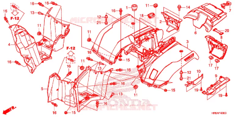 ACHTER STROOMLIJNKAP Honda ATV 520 FOURTRAX 2021  TRX520FM6M
