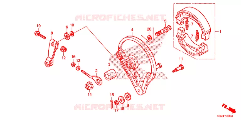 ACHTER REM PANEEL Honda MOTO 110 BIZ 2020  BC110ML
