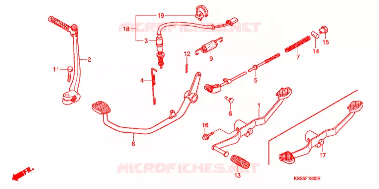 HOOFD STANDAARD/ KICKSTARTER ARM Honda MOTO 125 BIZ 2011  BC125MB