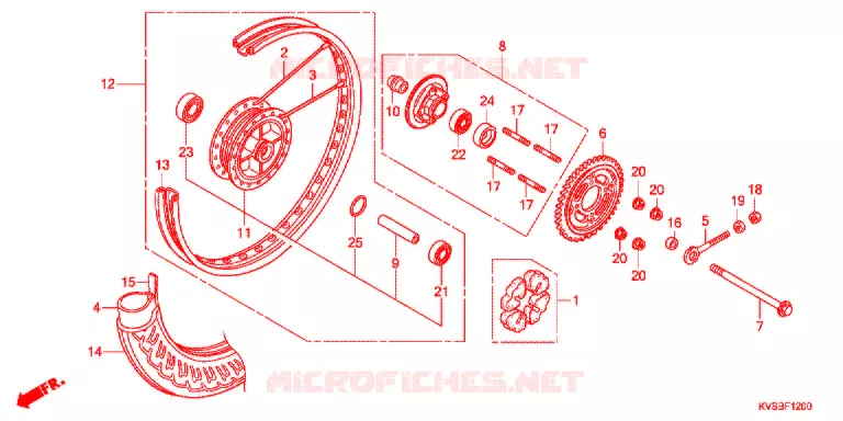 ACHTER WIEL  (RAYON) Honda MOTO 150 CG 2012  CG150ESDC