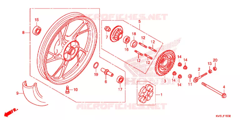 ACHTER WIEL  (EX/CES/ESD) Honda MOTO 160 CG 2021  CG160CESL