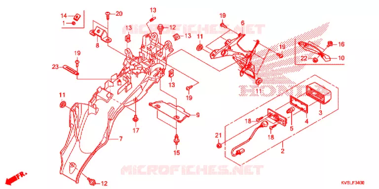 ACHTER STROOMLIJNKAP  (ES/CES/ESD) Honda MOTO 160 CG 2020  CG160ESDL