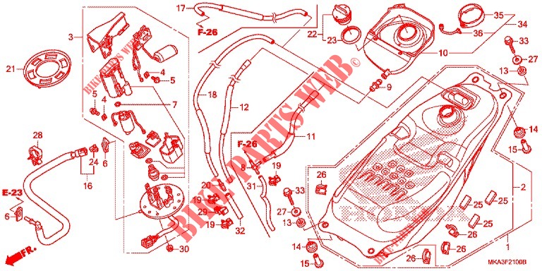 BRANDSTOF TANK/BRANDSTOF POMP voor Honda NC 750 X ABS 2017