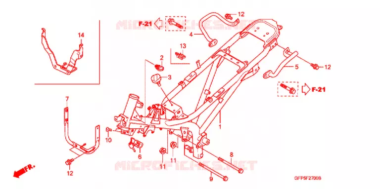FRAME CHASSIS Honda MOTO 100 POP 2011  RF100B
