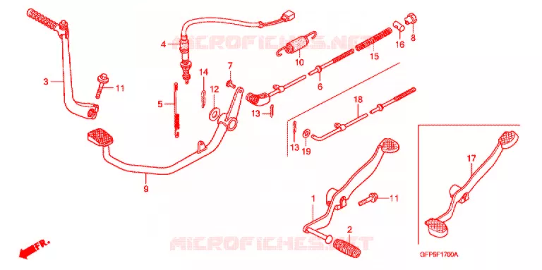 HOOFD STANDAARD/ KICKSTARTER ARM Honda MOTO 100 POP 2014  RF100E