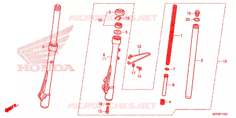 VOOR VORK Honda MOTO 100 POP 2015  RF100F