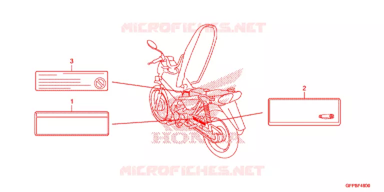 WAARSCHUWINGSLABEL Honda MOTO 100 POP 2015  RF100F