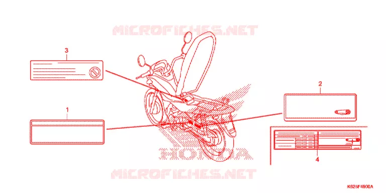 WAARSCHUWINGSLABEL Honda MOTO 110 POP 2018  RF110J