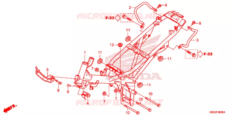 FRAME CHASSIS Honda MOTO 110 POP 2020  RF110K