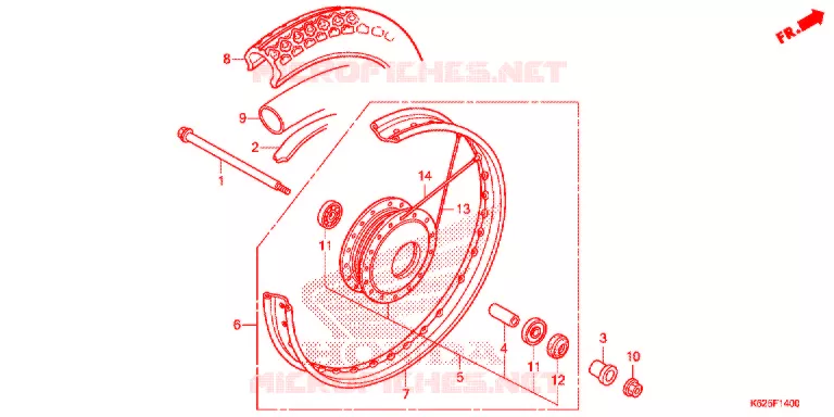 VOOR WIEL Honda MOTO 110 POP 2021  RF110K