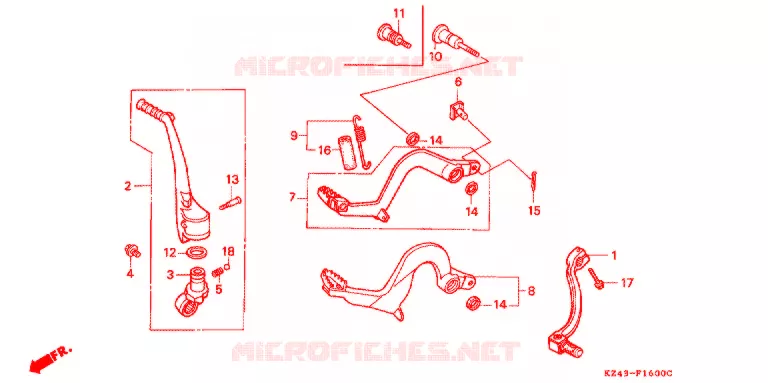 PEDAAL/KICKSTARTER ARM Honda MOTO 125 CR 1992  CR125RN