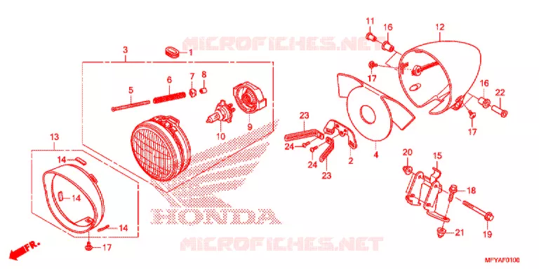 KOPLAMP Honda MOTO 1300 VT 2012  VT1300CRAC