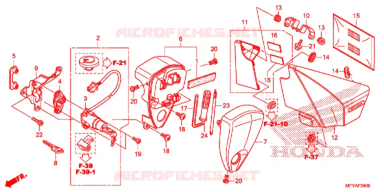 ZIJ-AFDEKKING/GEREEDSCHAP/COMBINATIESCHAKELAAR Honda MOTO 1300 VT 2012  VT1300CRAC