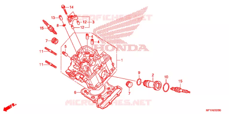 VOOR CILINDER HOOFD Honda MOTO 1300 VT 2012  VT1300CSAC