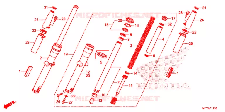VOOR VORK Honda MOTO 1300 VT 2012  VT1300CSAC