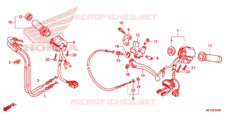 HENDEL HEFBOOM/SCHAKELAAR/KABEL Honda MOTO 1300 VT 2012  VT1300CSC