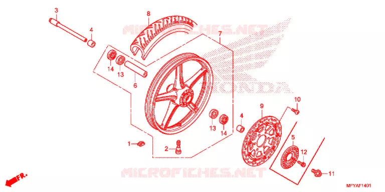VOOR WIEL  (VT1300CS/CSA) Honda MOTO 1300 VT 2012  VT1300CSC