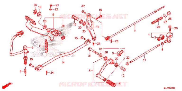 PEDAAL  (VT750C/CA/CS/C2/C2F/C2B) Honda MOTO 750 SHADOW 2012  VT750C2FC