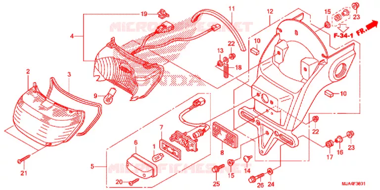 ACHTERLICHT  (VT750C2/C2F/C2B) Honda MOTO 750 SHADOW 2012  VT750C2FC