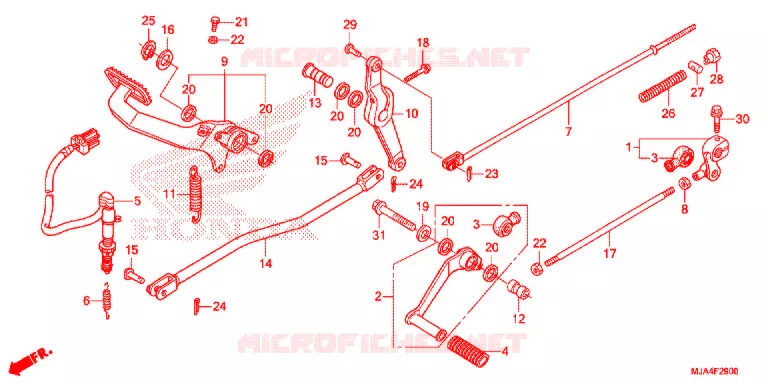 PEDAAL  (VT750C/CA/CS/C2/C2F/C2B) Honda MOTO 750 SHADOW 2012  VT750CAC