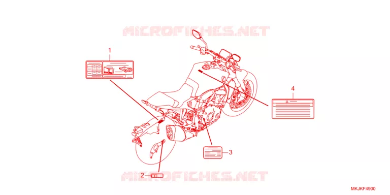 WAARSCHUWINGSLABEL Honda MOTO 1000 CB 2021  CB1000RAM_BE