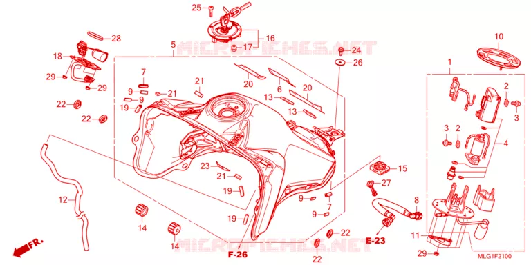 BRANDSTOF TANK/BRANDSTOF POMP (CRF1100A/AL/D/DL) Honda MOTO 1100 AFRICA-TWIN 2023  CRF1100ALN