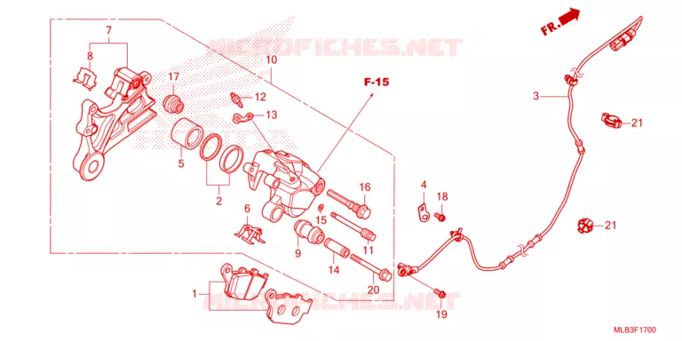 ACHTER REMKLAUW Honda MOTO 750 HORNET 2024  CB750AP