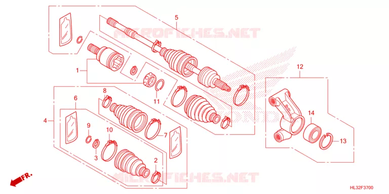 ACHTER KNOKKEL/ACHTER AANDRIJFAS Honda ATV 700 PIONEER 2023  SXS700M2DP