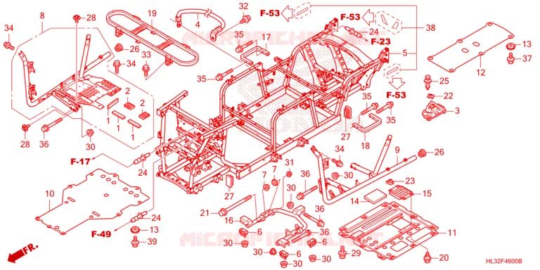 FRAME CHASSIS Honda ATV 700 PIONEER 2023  SXS700M2DP