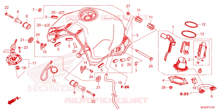 BENZINE TANK/BRANDSTOF POMP Honda MOTO 750 HORNET 2024  CB750AP