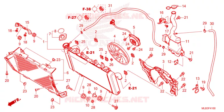 RADIATOR/RESERVETANK Honda MOTO 750 HORNET 2023  CB750AP
