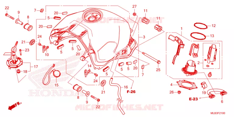 BRANDSTOF TANK/BRANDSTOF POMP Honda MOTO 750 HORNET 2023  CB750AP