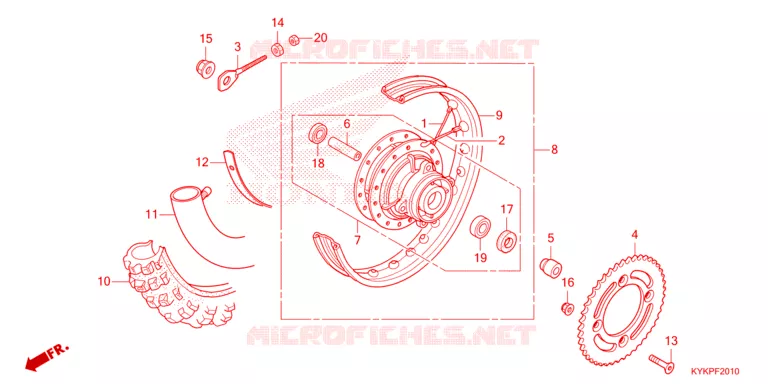 ACHTER WIEL Honda MOTO 110 CRF 2023  CRF110FP