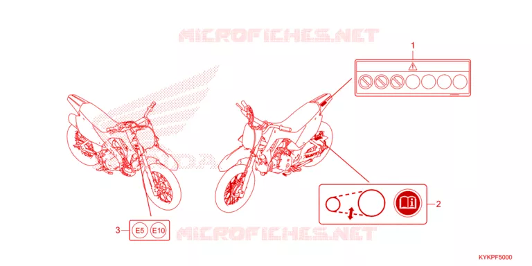 WAARSCHUWINGSLABEL Honda MOTO 110 CRF 2023  CRF110FP