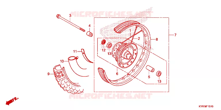 VOOR WIEL Honda MOTO 110 CRF 2023  CRF110FP